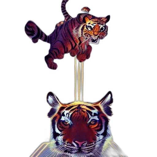 animal, bottle, jewelry, concept art, fantasy art, 3d render, photorealistic, tiger transparent PNG cut-out