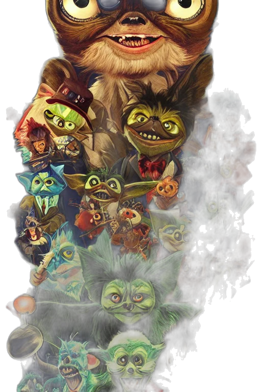 mask, staff, face, creature transparent PNG cut-out