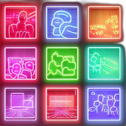 robot, vaporwave, cyberpunk, concept art transparent PNG cut-out