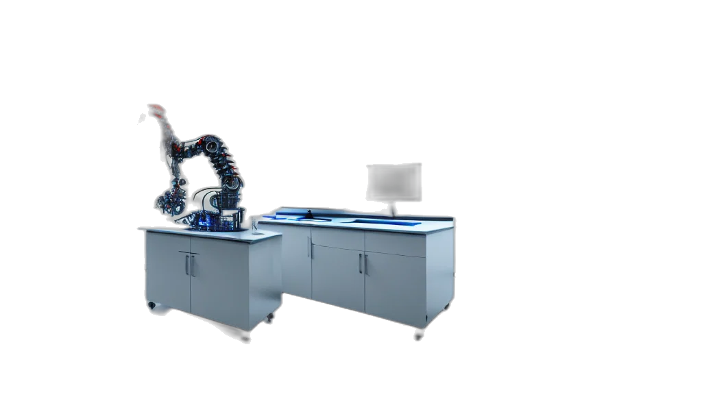 robot, 3d render, complex, thick transparent PNG cut-out