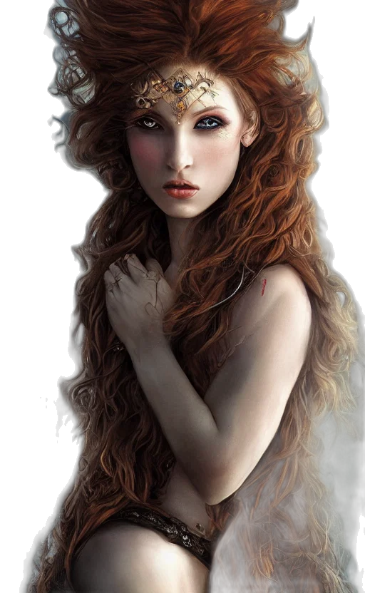 dress, face, hair, jewelry, fantasy art, photorealistic, concept art, oil painting transparent PNG cut-out