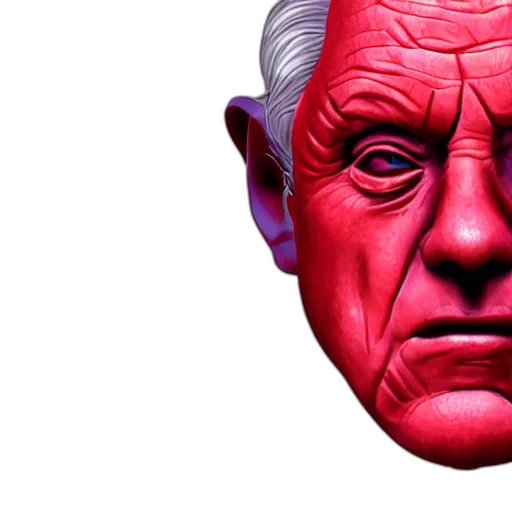 face, mask, 3d render, photorealistic, concept art, red, sheev, palpatine transparent PNG cut-out