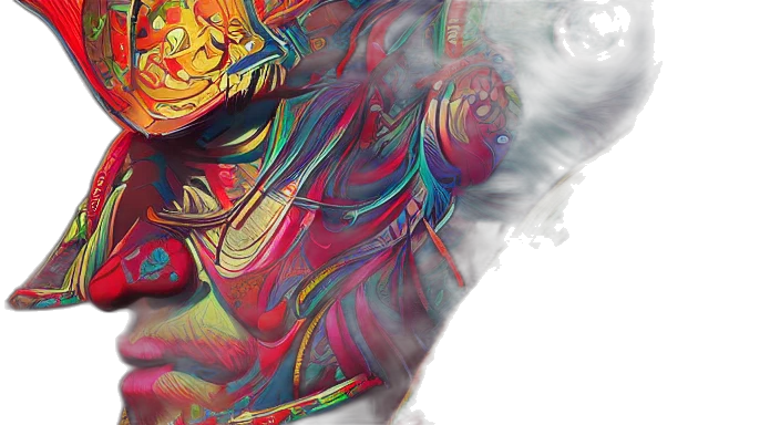 mask, face, dragon, comic book art transparent PNG cut-out