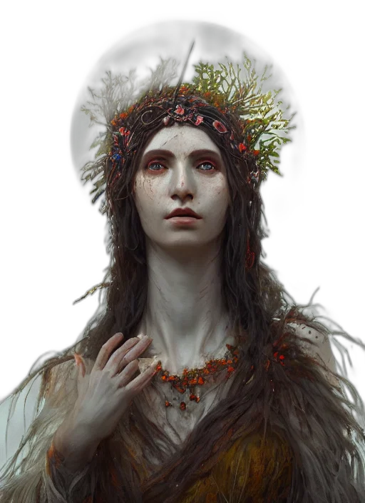 crown, face, jewelry, fantasy art transparent PNG cut-out