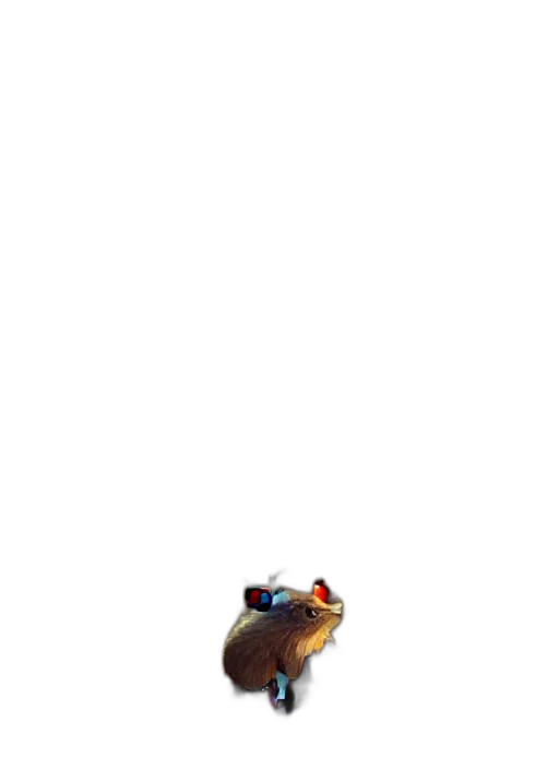 animal, creature, hat, dragon, concept art, 3d render, pixel art, photorealistic transparent PNG cut-out