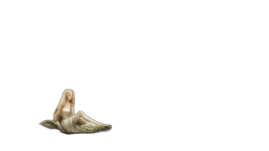 shoes, dress, hair, creature, concept art, pixel art, fantasy art, 3d render transparent PNG cut-out