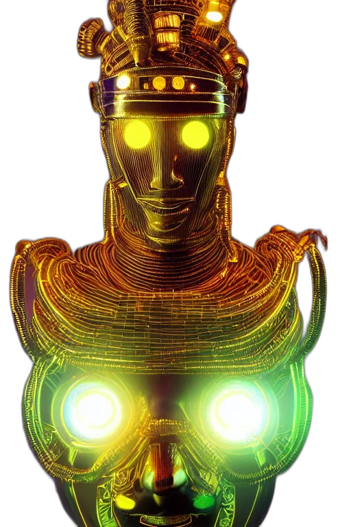 robot, mask, staff, crown transparent PNG cut-out