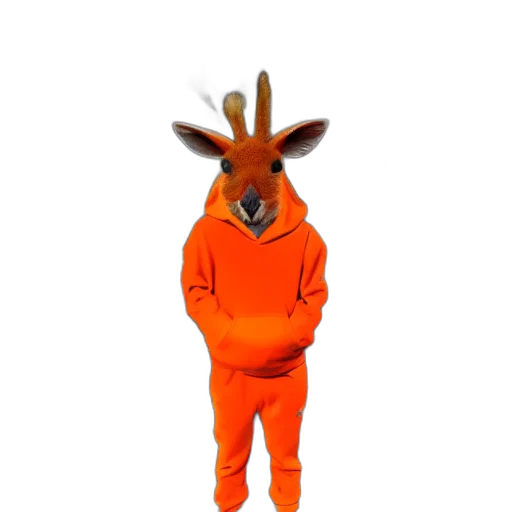 animal, creature, jacket, staff, 3d render, concept art, pixel art, cartoon transparent PNG cut-out