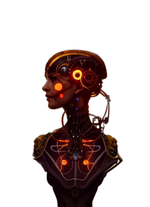 robot, face, mask, crown transparent PNG cut-out