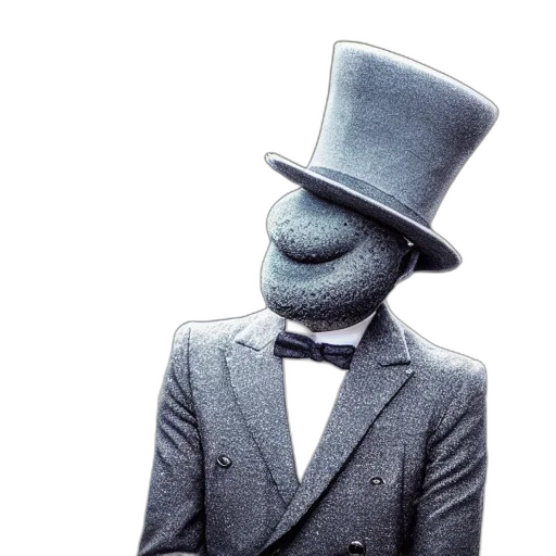 hat, mask, robot, jacket, 3d render, concept art, grey, slime transparent PNG cut-out