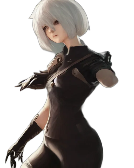 robot, dress, weapon, staff, concept art, 3d render, fantasy art, anime transparent PNG cut-out