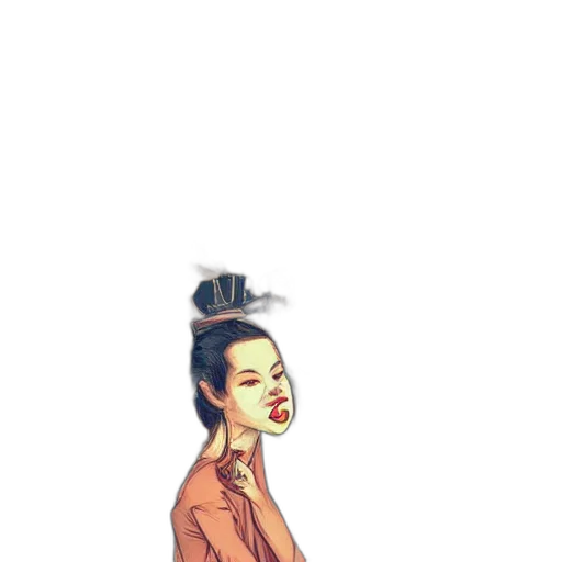 dress, jacket, face, hair transparent PNG cut-out