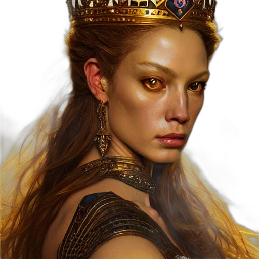 crown, face, jewelry, fantasy art transparent PNG cut-out