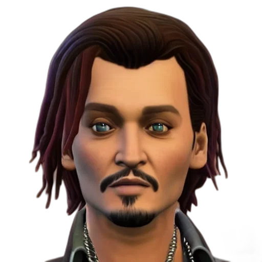 face, staff, cartoon, photorealistic, 3d render, concept art, johnny, depp transparent PNG cut-out