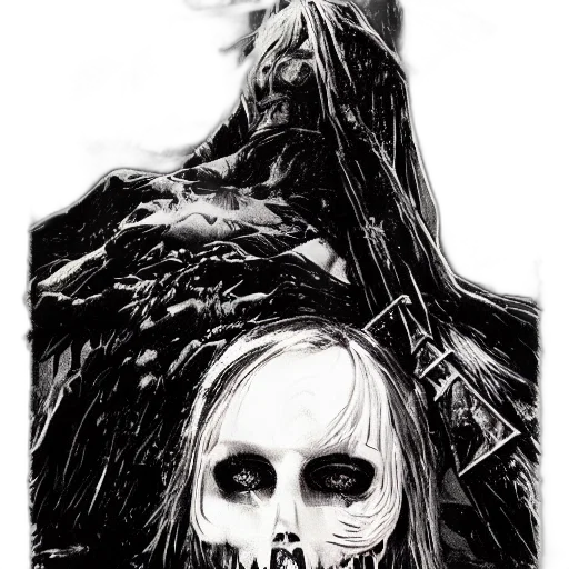 mask, face, creature, hair, comic book art, concept art, fantasy art, pencil sketch transparent PNG cut-out