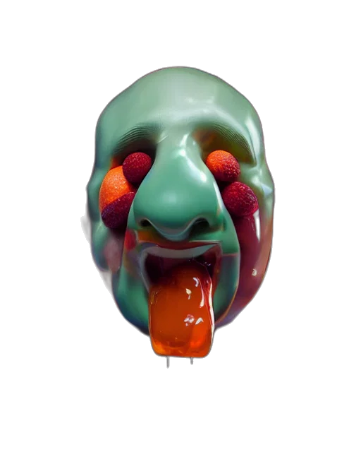 mask, face, creature, 3d render transparent PNG cut-out