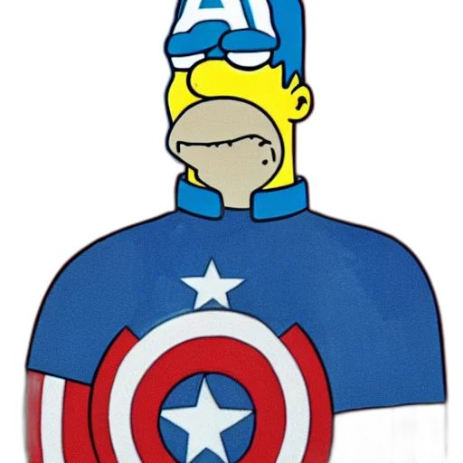 hat, comic book art, cartoon, concept art, pixel art, homer, simpson, captain transparent PNG cut-out