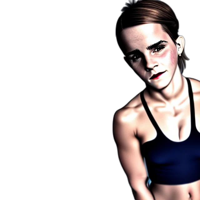 photorealistic, concept art, 3d render, cartoon, emma, watson, fit, body transparent PNG cut-out