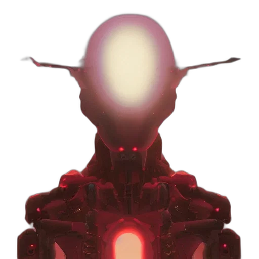 robot, creature, mask, jacket, 3d render, concept art, pixel art, cyberpunk transparent PNG cut-out