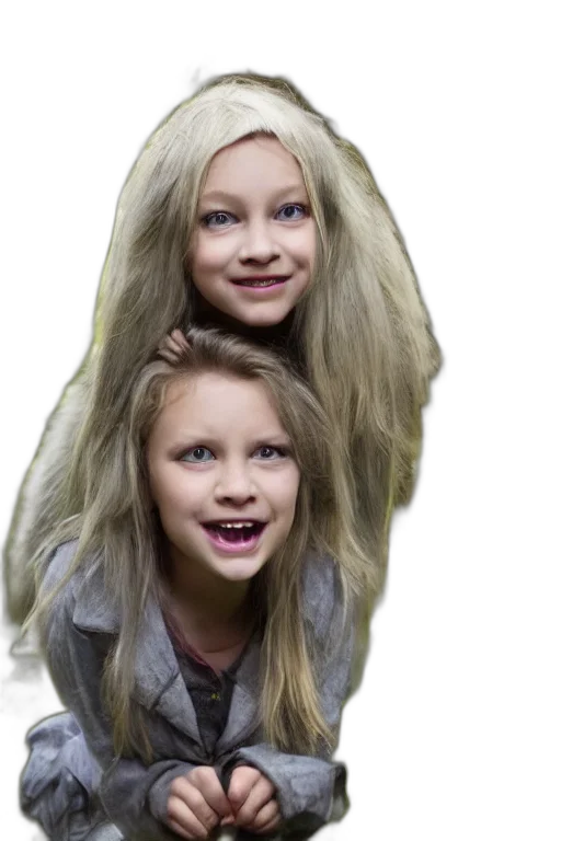 hair, jacket, face, creature transparent PNG cut-out