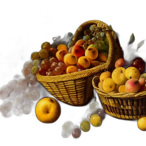 food, photorealistic, 3d render, oil painting, watercolor, earth tones, golden, colorful transparent PNG cut-out