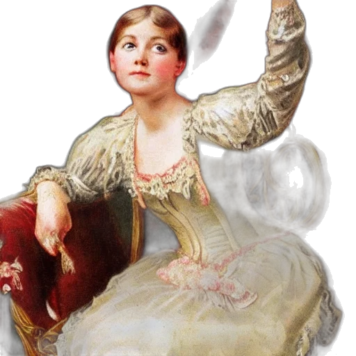 dress, staff, hat, oil painting transparent PNG cut-out