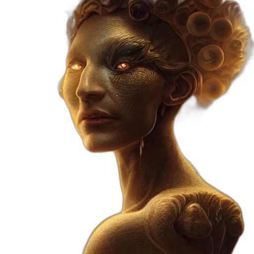 face, mask, creature, crown, concept art, fantasy art, photorealistic, 3d render transparent PNG cut-out