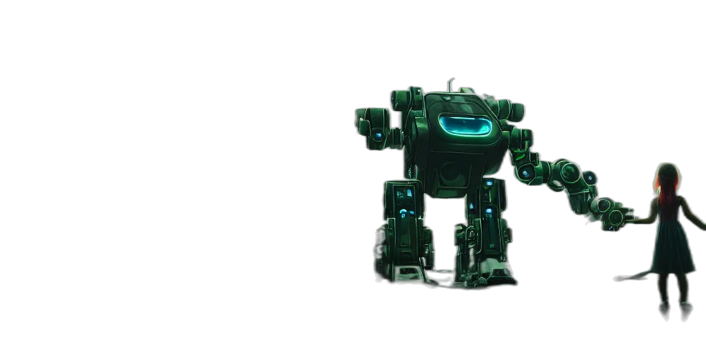robot, weapon, creature, animal, 3d render, concept art, pixel art, vaporwave transparent PNG cut-out