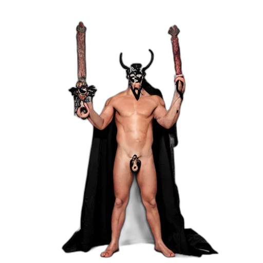mask, animal, creature, staff, concept art, fantasy art, hades, god transparent PNG cut-out