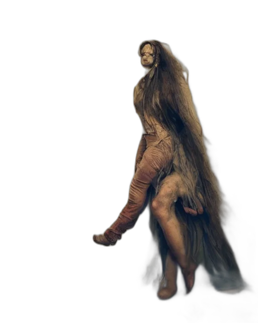 creature, hair, animal, dress, concept art, fantasy art, 3d render, photorealistic transparent PNG cut-out