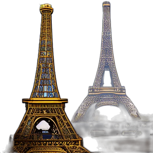 jewelry, 3d render, photorealistic, concept art, pixel art, eiffel, tower, demolition transparent PNG cut-out