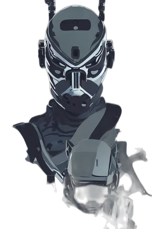 robot, mask, face, weapon transparent PNG cut-out