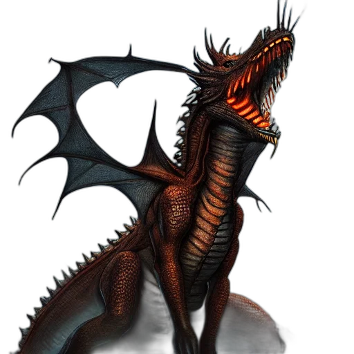 dragon, creature, staff, animal, concept art, fantasy art, pixel art, 3d render transparent PNG cut-out