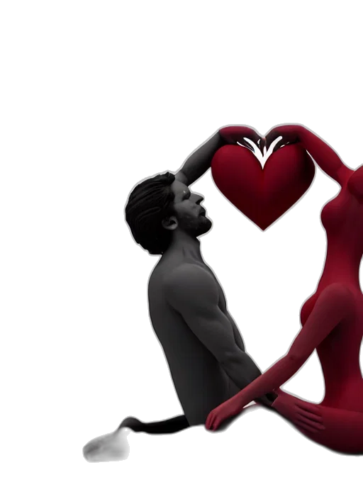 concept art, 3d render, perfectly, centered, symmetrical, balanced, male, female transparent PNG cut-out