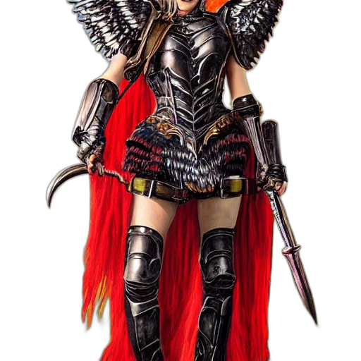 weapon, fantasy art, concept art, comic book art, 3d render, girl, hybrid, unicorn transparent PNG cut-out