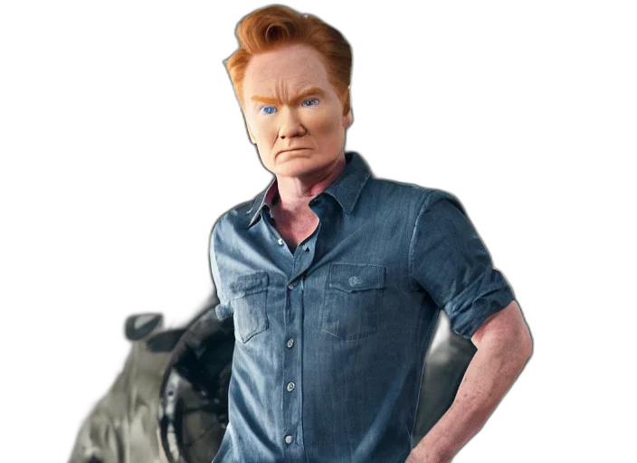 3d render, concept art, cartoon, photorealistic, conan, brien, brian, conner transparent PNG cut-out