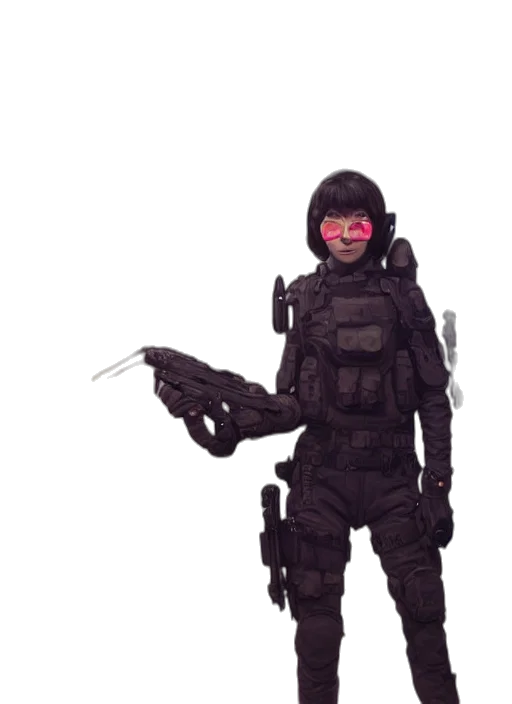weapon, staff, mask, jacket transparent PNG cut-out
