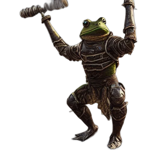 staff, creature, weapon, animal, concept art, 3d render, fantasy art, frog transparent PNG cut-out