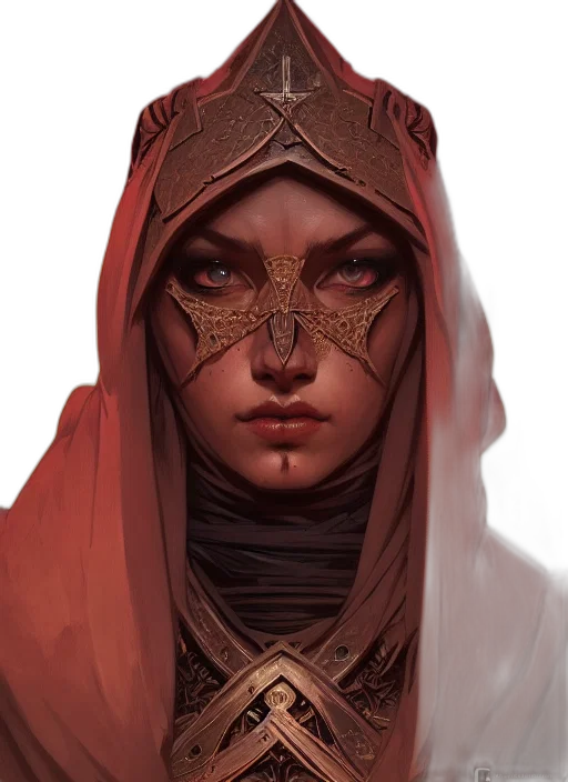 face, mask, staff, crown, fantasy art, concept art, comic book art, photorealistic transparent PNG cut-out