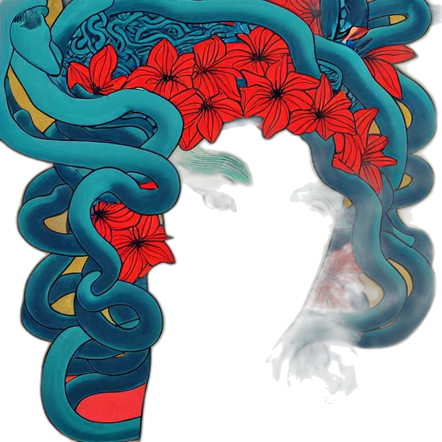 dragon, crown, mask, flower transparent PNG cut-out