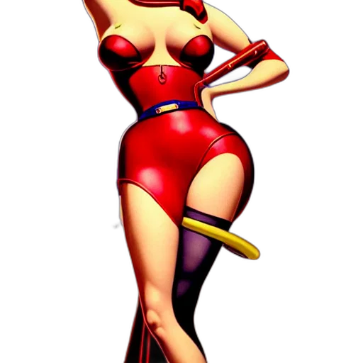 dress, staff, weapon, comic book art transparent PNG cut-out