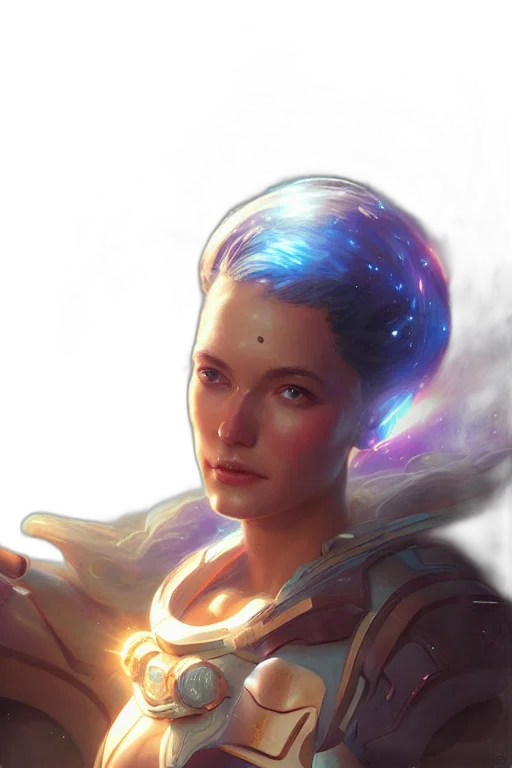 robot, face, crown, staff, concept art, fantasy art, cyberpunk, photorealistic transparent PNG cut-out