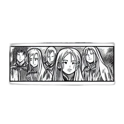 hair, staff, sword, comic book art transparent PNG cut-out