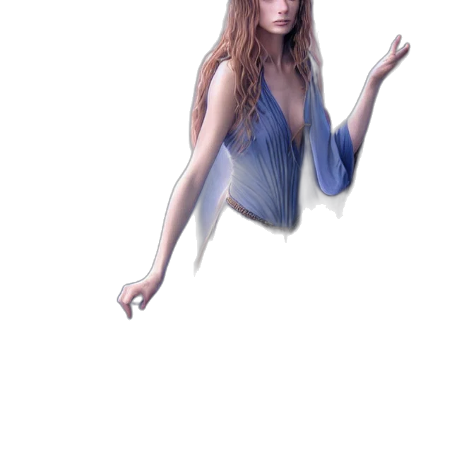 dress, hair, creature, umbrella, fantasy art, photorealistic, concept art, 3d render transparent PNG cut-out