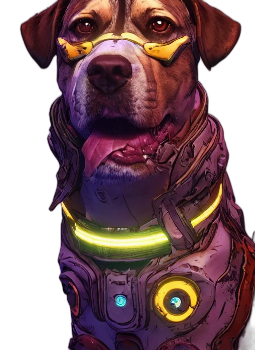 animal, robot, staff, face, cyberpunk, concept art, comic book art, fantasy art transparent PNG cut-out