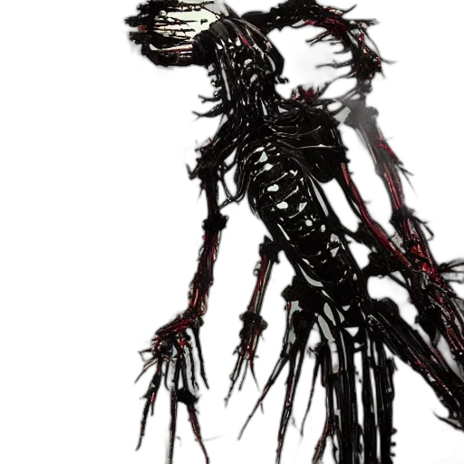 creature, robot, animal, staff, concept art, 3d render, pixel art, cyberpunk transparent PNG cut-out