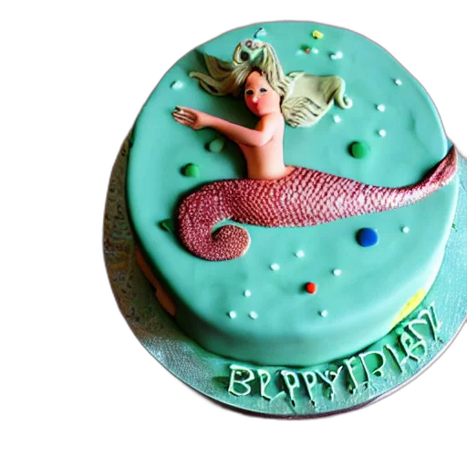 mermaid, themed, birthday, cake, food, photography, made, meat transparent PNG cut-out