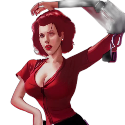 staff, comic book art, concept art, pixel art, fantasy art, neon lights, red, scarlett transparent PNG cut-out