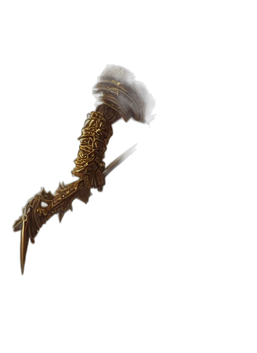 staff, sword, weapon, hair, 3d render, concept art, fantasy art, photorealistic transparent PNG cut-out