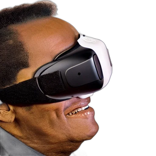 mask, robot, face, staff, 3d render, cyberpunk, ray, charles transparent PNG cut-out